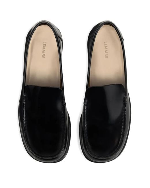 Lemaire Black Leather Loafers