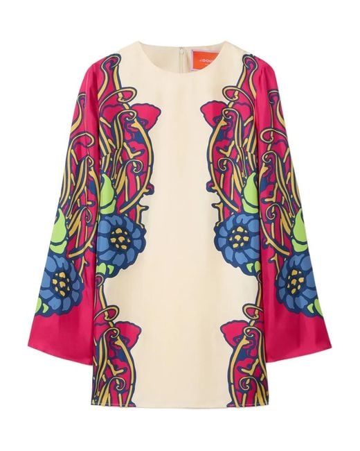 LaDoubleJ Pink Supreme Swing Minikleid mit Blumen-Print