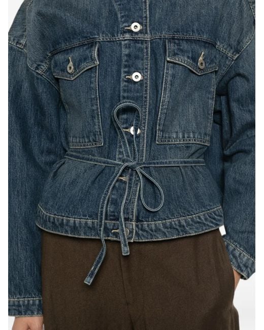 Soeur Blue Lys Belted Denim Jacket
