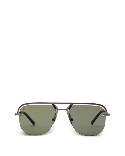 Hublot Green Double-Bridge Pilot Sunglasses