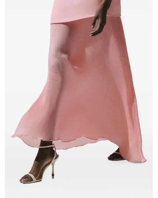 Baobab Pink Asymmetrical Pleated Maxi Skirt