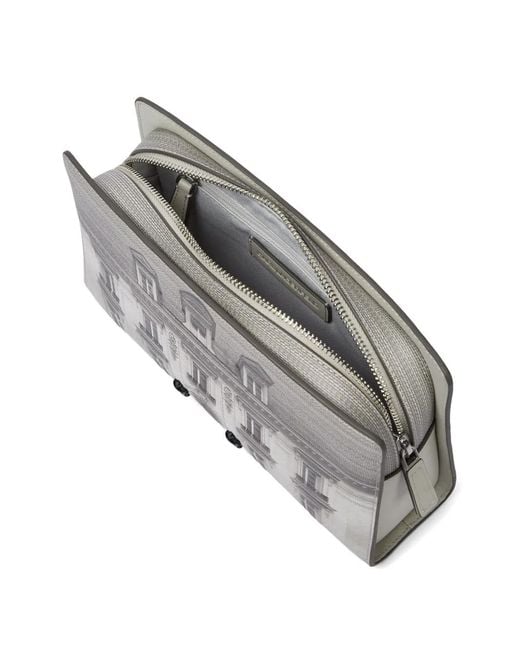 Karl Lagerfeld White Rue St-Guillaume Maison Leather Clutch Bag for men
