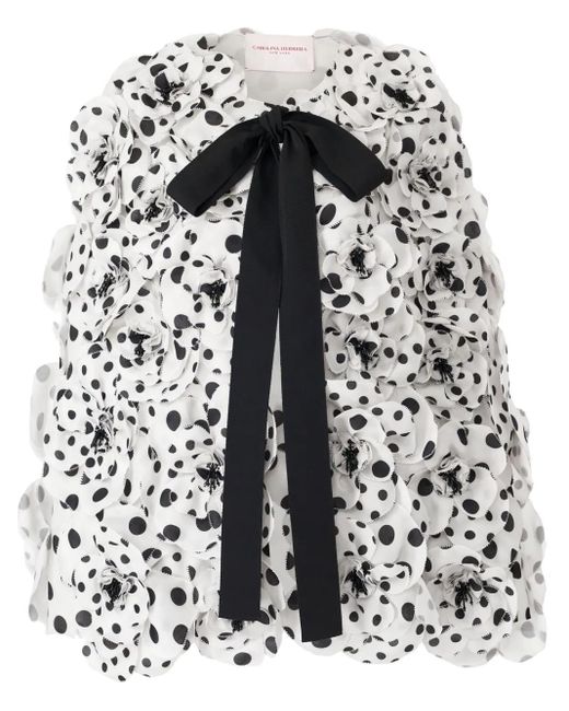 Carolina Herrera Rosette ポルカドット ケープ Black