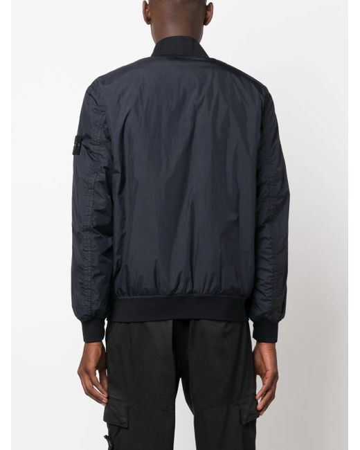 Stone Island Blue Compass-Badge Panelled Bomber Jacket for men