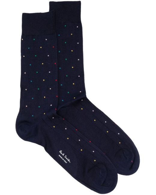 Paul Smith Blue Polka-dot Ankle Socks for men