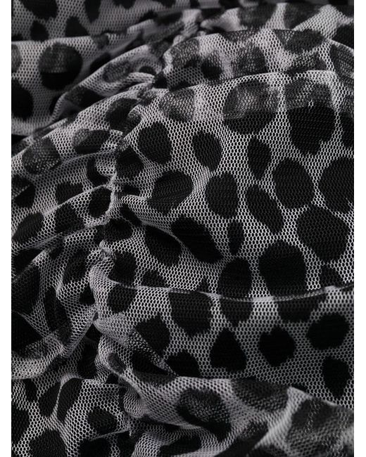 Philosophy Di Lorenzo Serafini White Animal-Print Tulle Midi Dress
