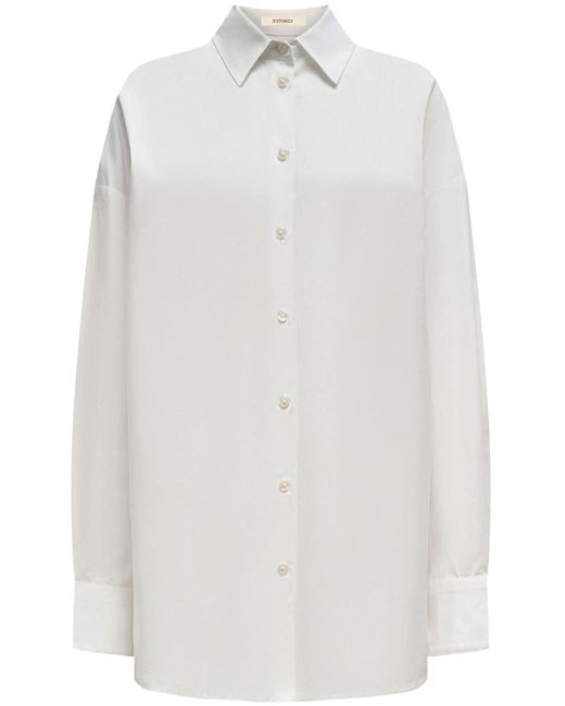 12 STOREEZ White Long-sleeve Cotton Shirt