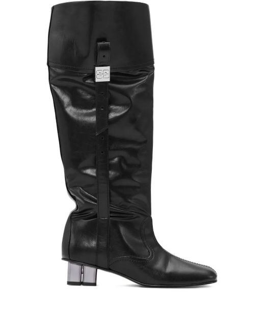 Ganni Black Heeled Boots 'Slouchy'
