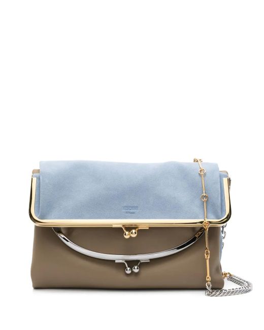Moschino Blue Layered Clutch Bag