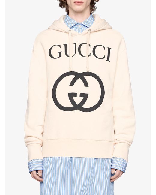 gucci hooded sweatshirt with interlocking g