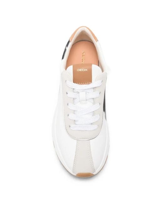 Geox White Baskets Metropoli À Empiècements