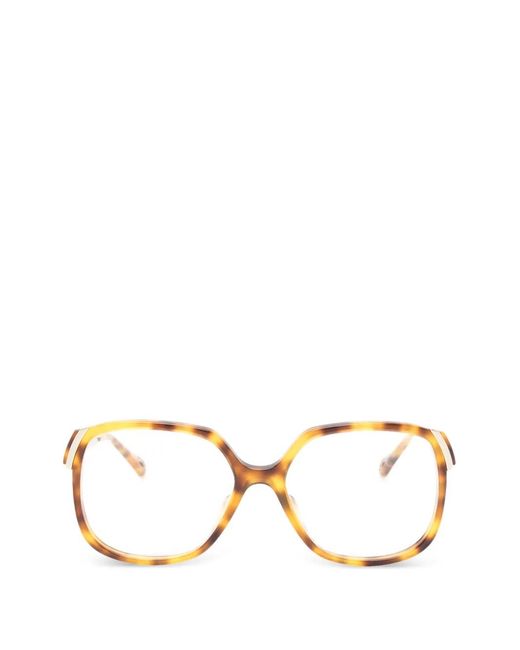 Chloé Metallic Geometric-Frame Glasses