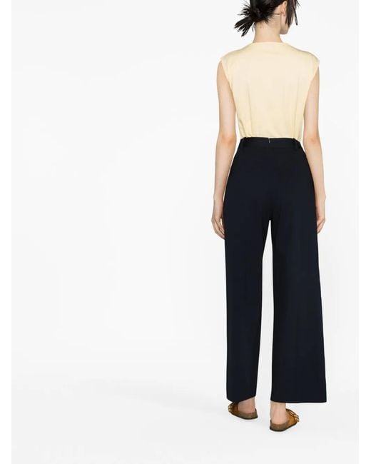 Circolo 1901 Blue Mid-Rise Wide-Leg Trousers