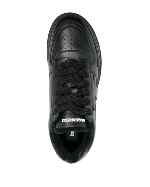 DSquared² Black Slash Chunky Low-Top Sneakers for men
