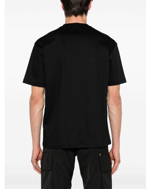 Giorgio Armani T-shirt Met Geborduurd Logo in het Black voor heren