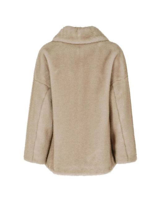 Herno Natural Faux-Fur Patch-Pocket Jacket