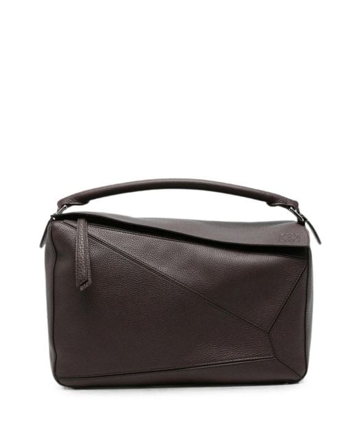 Loewe Black Puzzle Large Leather Handbag for men