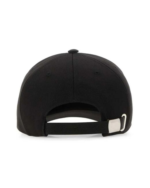 McQueen Black Cotton Logo Cap for men