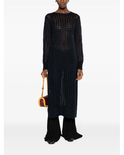 Ganni Black Mohair Lace Dress