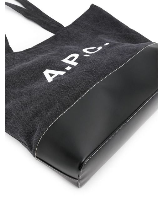 A.P.C. Black Small Axel Denim Tote Bag for men
