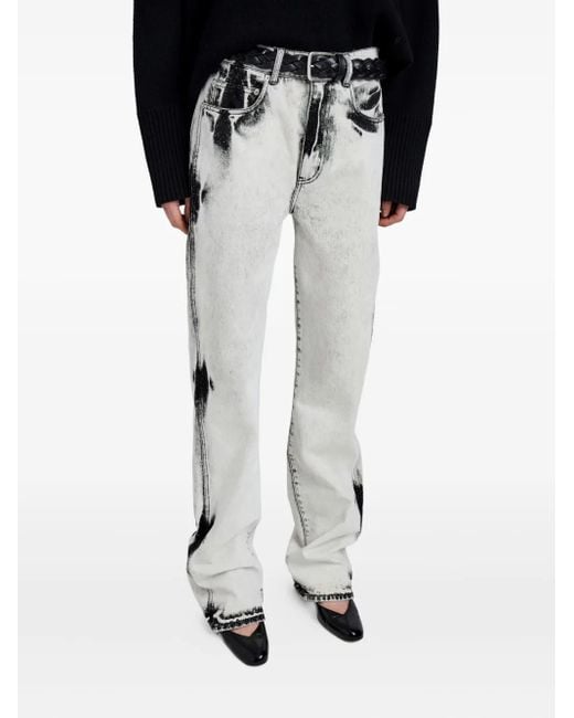 Proenza Schouler White Bleached-Effect Straight-Leg Jeans