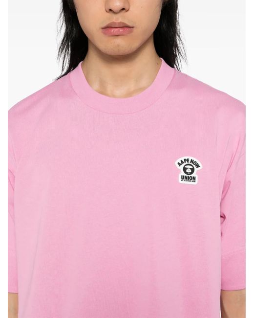 Aape By A Bathing Ape T-Shirt Mit Moonface-Logo in Pink für Herren