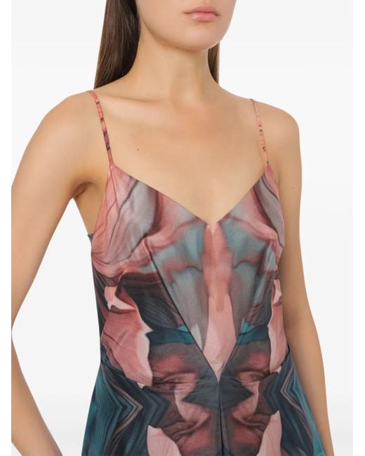 Alberta Ferretti フローラル ドレス Pink