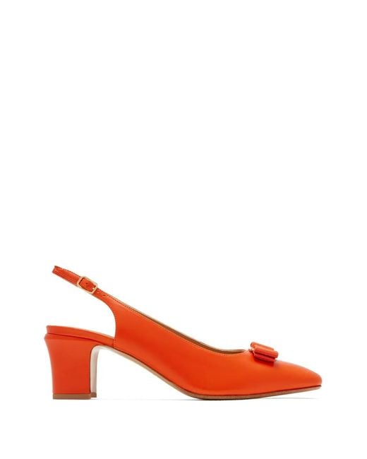 Ferragamo Red Escarpins Vara À Bride Arrière