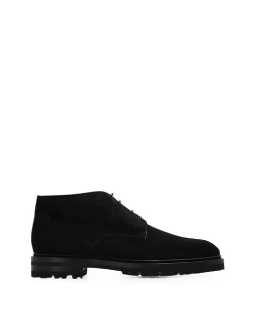 Kiton Black Suede Desert Boots for men