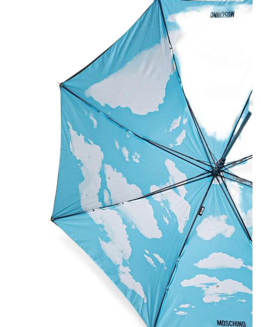 Moschino Blue Cloud-Print Umbrella
