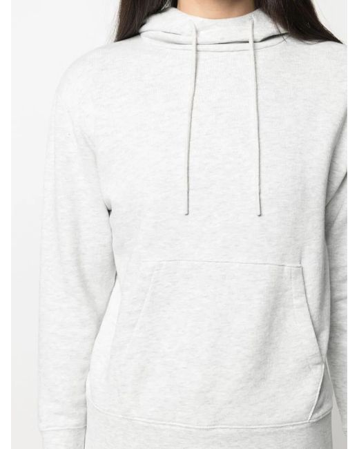 Vince White Drawstring Cotton Hoodie