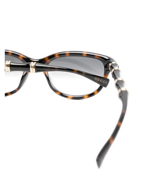 Gucci Gray Bamboo Tortoiseshell-Effect Sunglasses