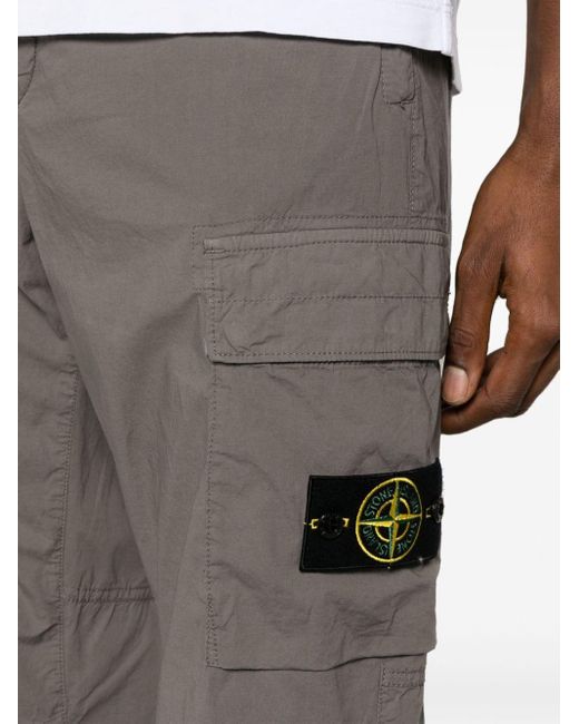 Stone Island Gray Compass-appliqué Cargo Track Pants for men
