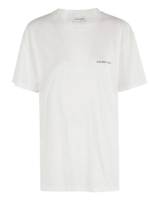 Anine Bing T-Shirt Met Logo in het White