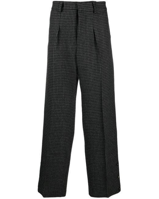 Nanushka Black Wilco Houndstooth-Pattern Trousers for men
