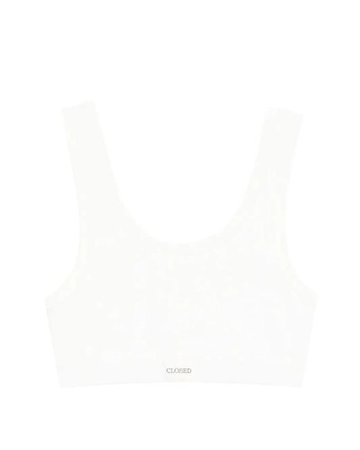 Closed Bralette Met Ronde Hals in het White