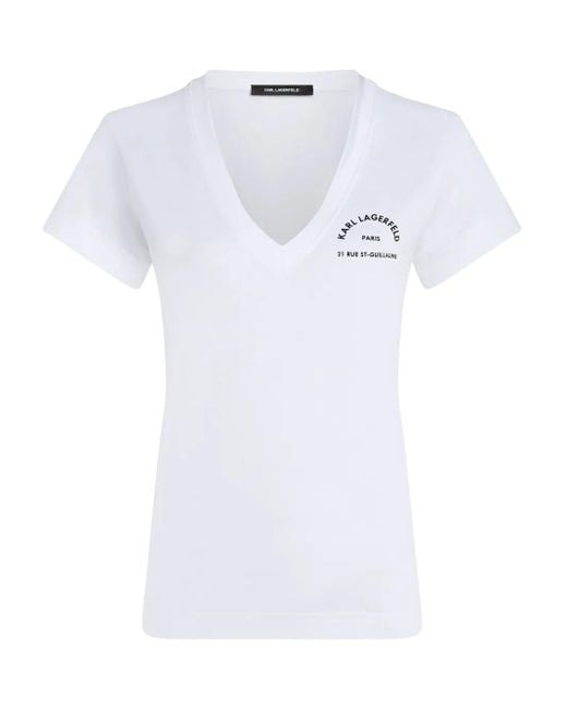 Karl Lagerfeld White Rue St-Guillaume T-Shirt