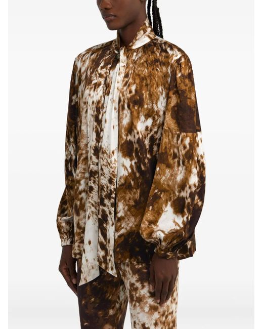 Roberto Cavalli Brown Hemd mit Appaloosa-Print