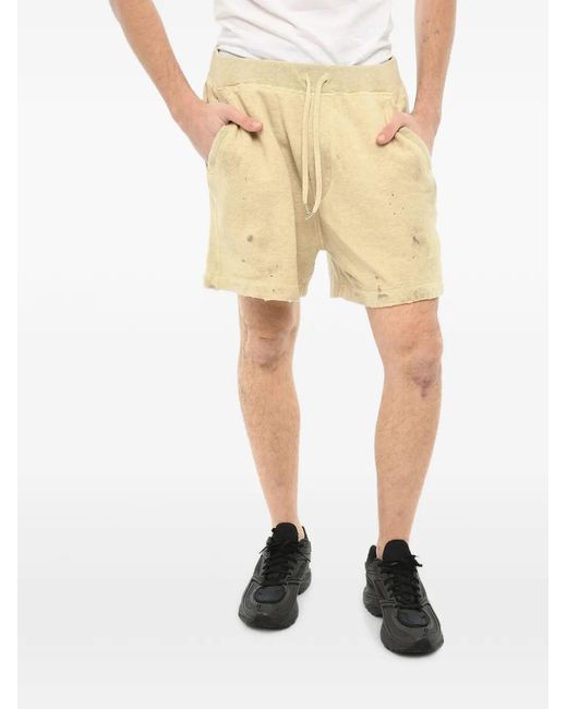 DSquared² Natural Distressed-Effect Track Shorts for men