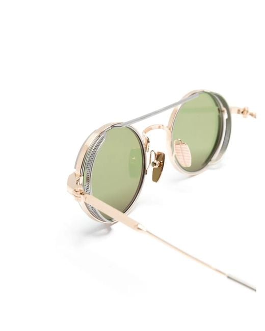 Akoni Metallic Round-Frame Sunglasses