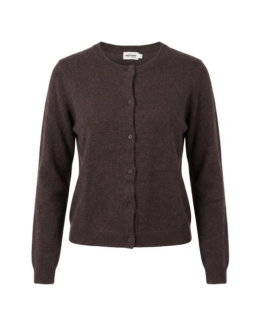 Not Shy Black Naline Fine-Knit Cashmere Cardigan