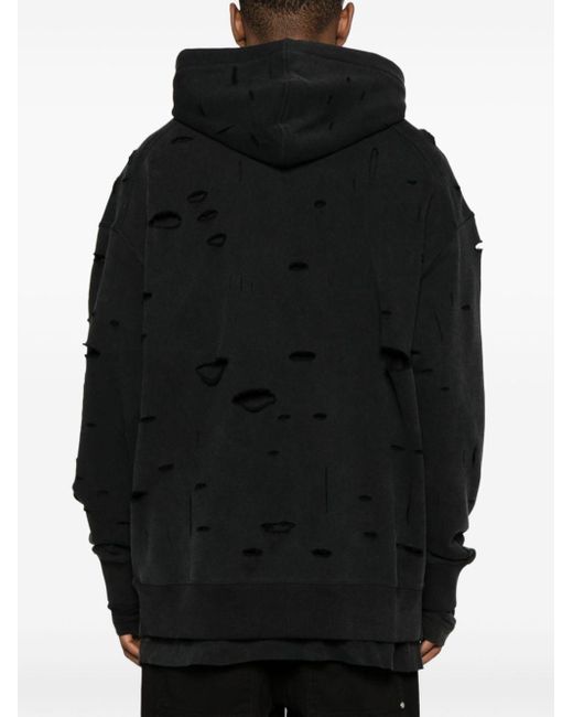 Givenchy Hoodie im Distressed-Look mit Logo-Print in Black für Herren