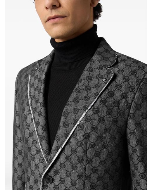Philipp Plein Black Miami Vice Monogram Blazer for men
