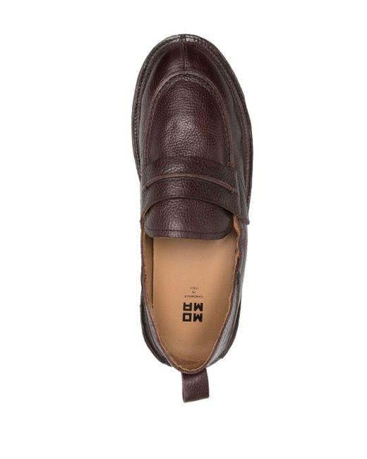 Moma Brown Penny-slot Leather Loafers for men