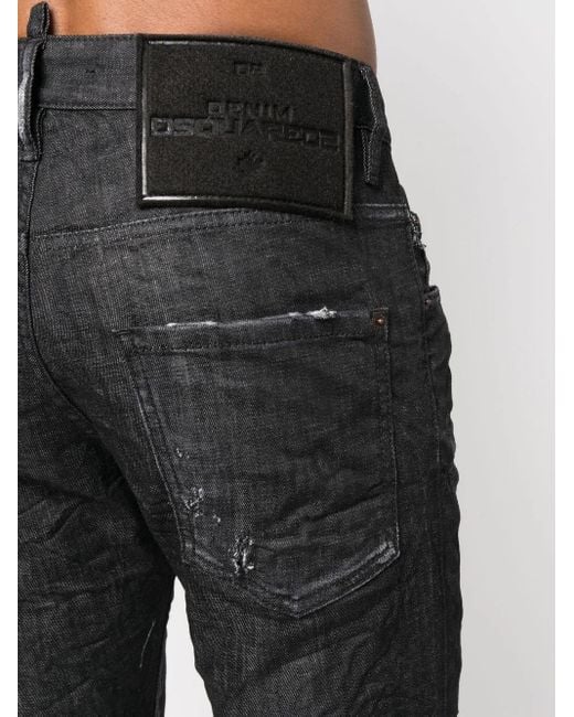 Jeans Skinny Con Effetto Vissuto di DSquared² in Black da Uomo