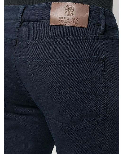Vaqueros Rectos De Talle Medio Brunello Cucinelli de hombre de color Blue