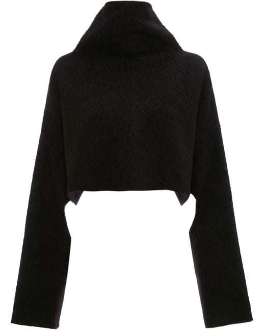 J.W. Anderson Black Cut-Out Oversized Cropped Jumper