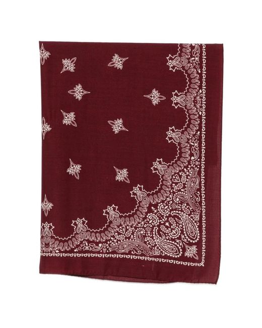 Destin Purple Paisley-Print Wool Scarf