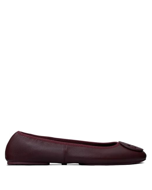 Tory Burch Red Reva Travel Logo-Embellished Ballet Flats