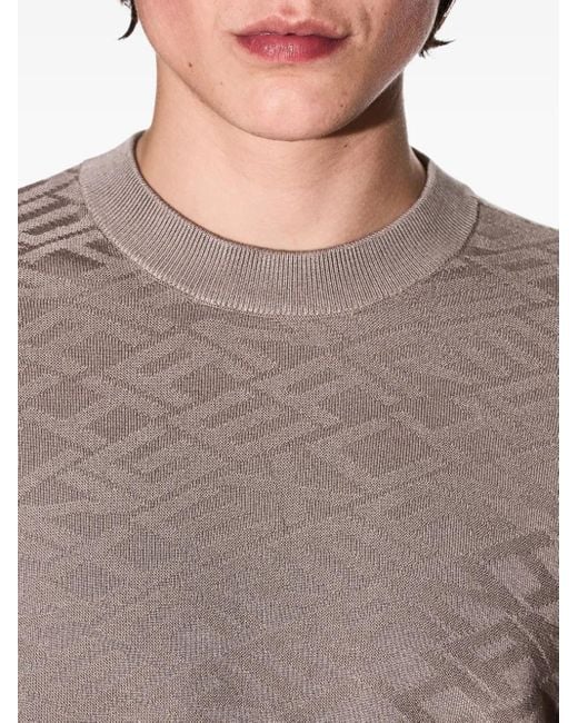 メンズ ARMANI EXCHANGE ジオメトリックパターン セーター Brown
